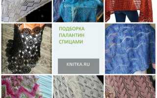 19 вариантов палантинов ажурных вязаных спицами со схемами, описанием и видео мк
