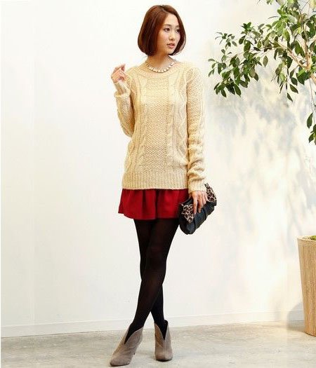 как носить свитер с юбкой