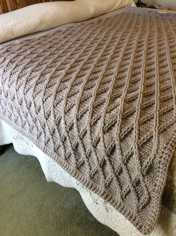 вафельный рельеф вязанного покрывало
