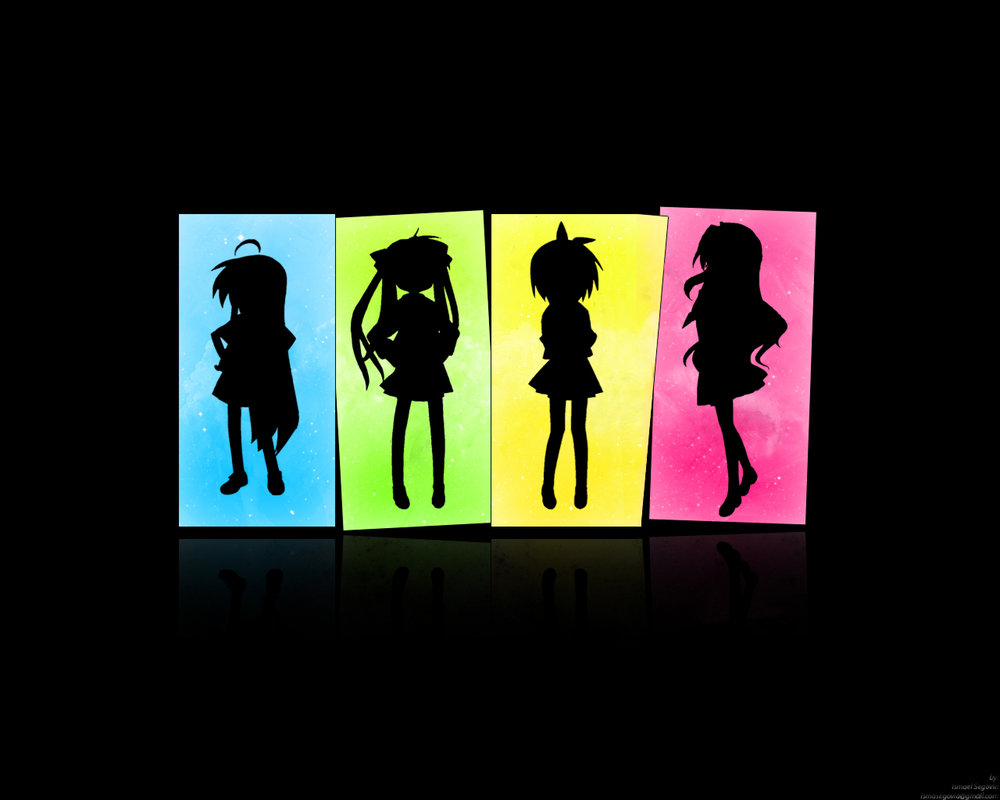 карточки с силуэтами девочек