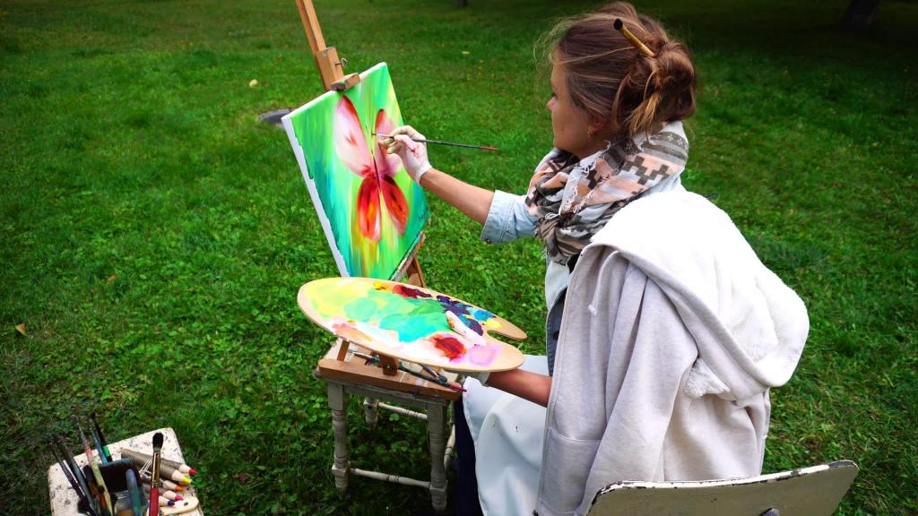 Художница за работой